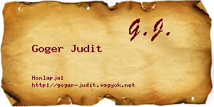 Goger Judit névjegykártya